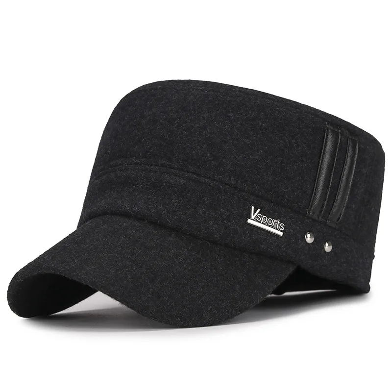HC003-124-Gray Зимние Модные мужские уличные бейсболки из искусственной шерсти ветрозащитные мотоциклетные наушники для холодной защиты зимняя бейсболка - Цвет: HC003-124-Gray