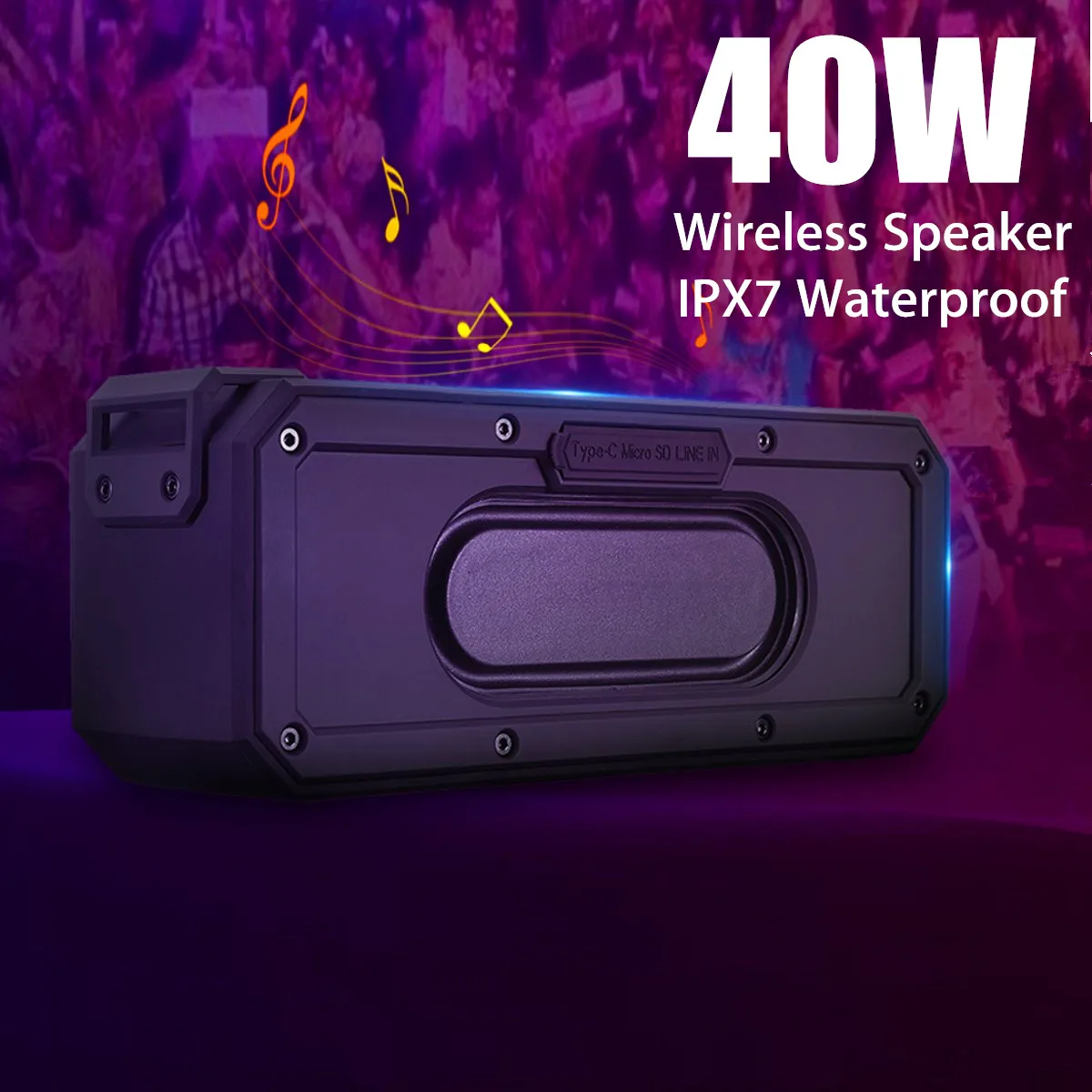 40W Dual Speakers Portable Bluetooth Speaker IPX Waterproof HD Call Subwoofer DSP Chip TF Card Soundbar Boombox for Android iOS 40W Dual Speakers Portable Bluetooth Speaker IPX Waterproof HD Call Subwoofer DSP Chip TF Card Soundbar Boombox for Android iOS