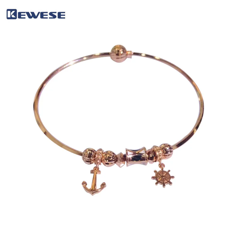 

Bracelet female 18K rose gold Au750 fashion bracelet with transfer beads jewelry Valentine's Day gift