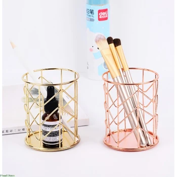 

Pencil Holder Round Iron Mesh Pen Cup Stationery Organizer Makeup Brush Holder For Office Home School Desk Accessories