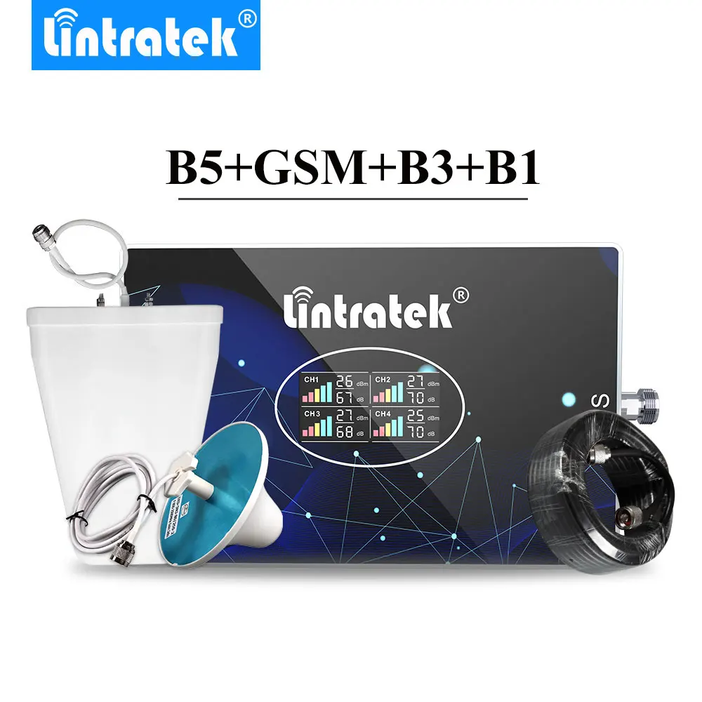 Новый Ретранслятор Lintratek 70 дБ усилитель сигнала сотового телефона gsm 3g 4g 850 900 1800 2100