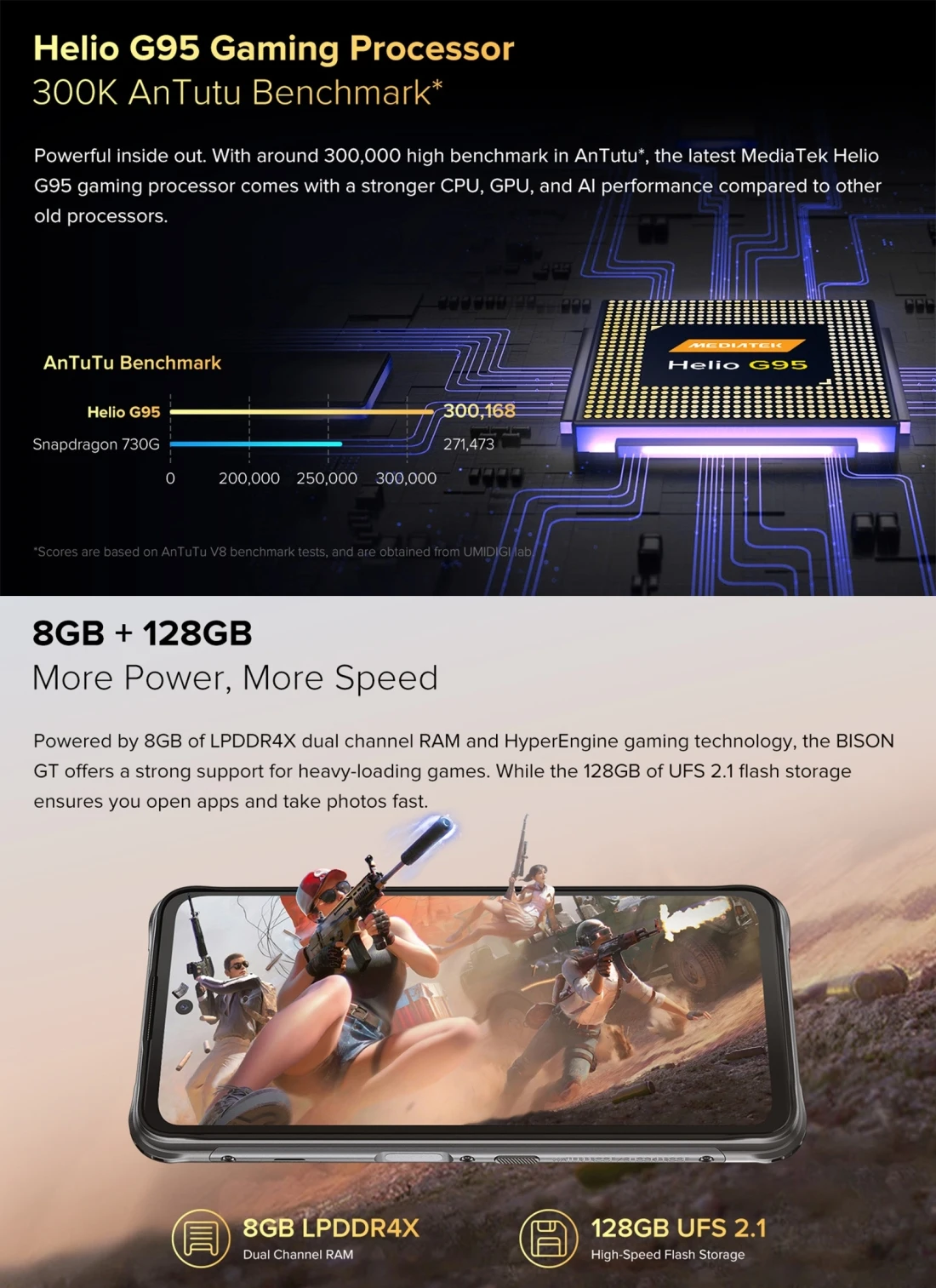 best pocophone UMIDIGI BISON GT Rugged Phone 64MP Camera 8GB 128GB 6.67'' 5150mAh Fingerprint ID Support 4G NFC OTG Google Play Smartphone best poco phone for pubg