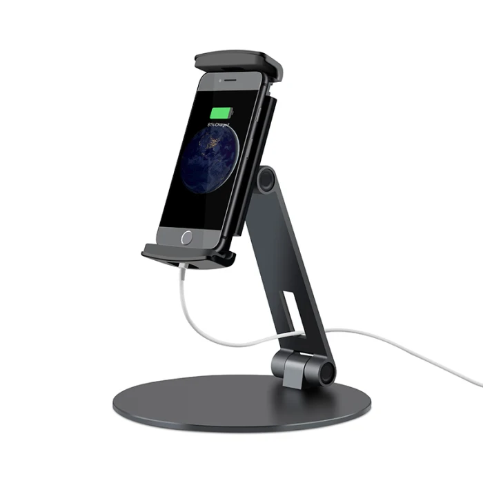 Планшет подножка; алюминиевый сплав телефона кронштейн складной 360 Поворотный зарядное устройство для iPad iPhone LSMK99