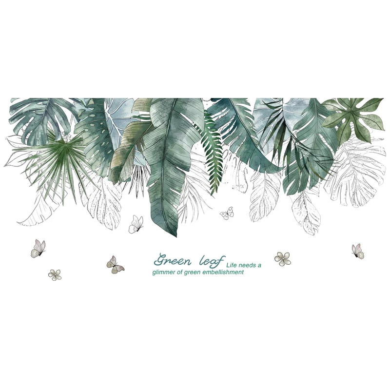 [SHIJUEHEZI] тропические листья дерева наклейки на стену s DIY растение Наклейки на стены для гостиной спальни украшения домашнего декора Стикеры