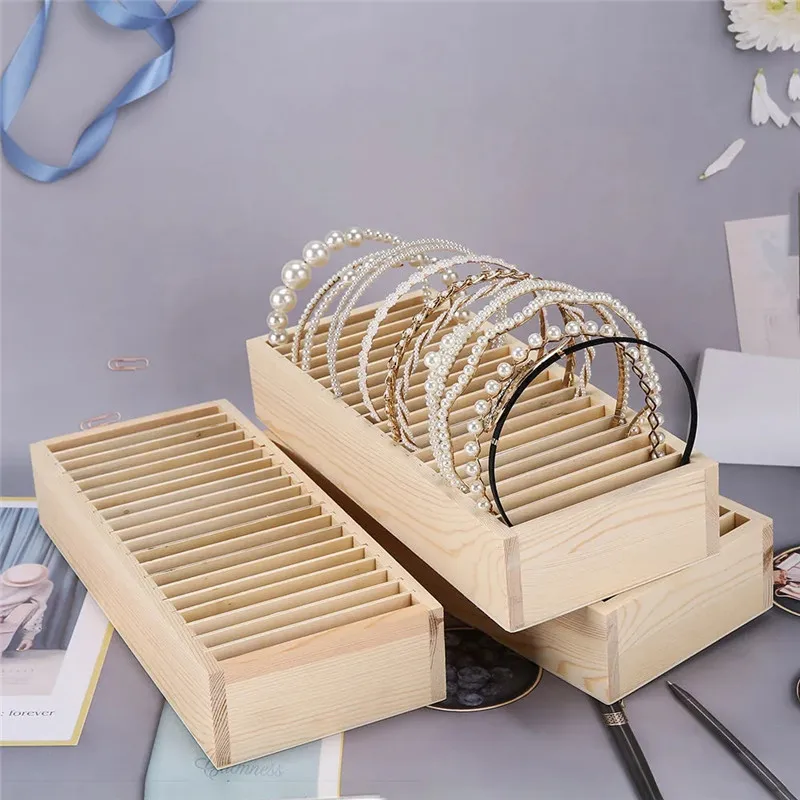 Wooden Bracelet Storage Box Organizer Holder Display Stand Removable Wooden Tray Jewelry Wooden Box Home Shop Decor Women