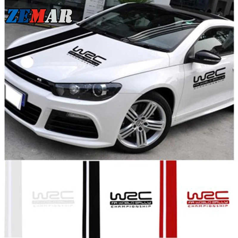 Car Hood Covers Stickers WRC Stripe Vinyl Racing Sports Decal for Polo 6r 9n golf 7 6 5 4 caddy t4 Passat B8 B7 B6 | Автомобили и