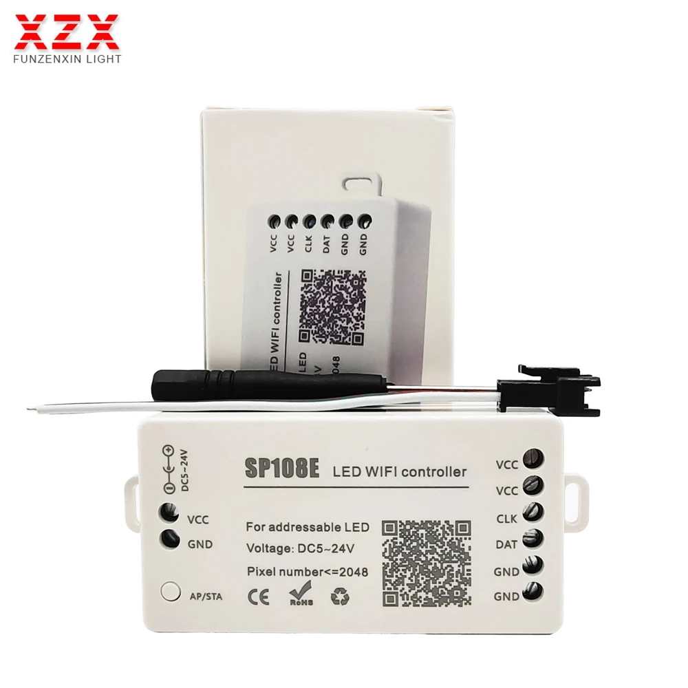 US $12.91 SP108E Led Strip Wifi PixeI ControIIer By Smart Phone APP For WS2811 WS2812B WS2813 SK9822 APA102 Led Light DC524V