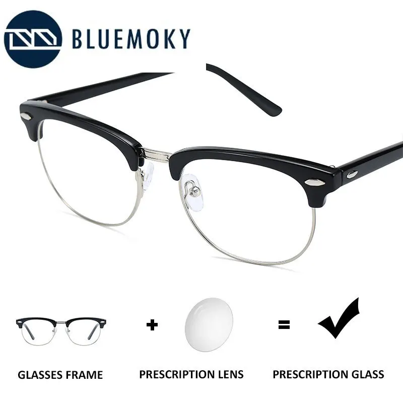 

BLUEMOKY Half Frame Prescription Glasses Men Women Progressive Eyewear Myopia Hyperopia Photochromic Lenses Optical Glasses