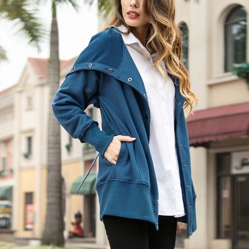astounding Warm Winter Fleece Hooded Coat Women Overcoat Long Jacket Black Outwear outwear Female Hoodies swea