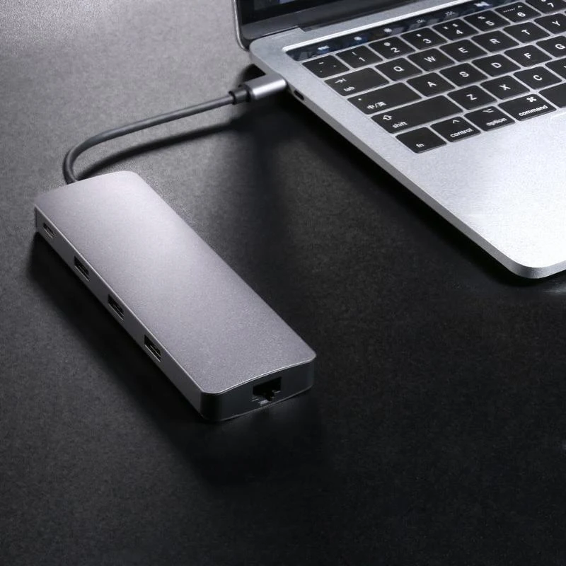 Тип C концентратор 9 в 1 Usb-C до 4K Hdmi Pd Vga 3Xusb3. 0 Tf карта Rj45 Lan адаптер конвертер провода кабель