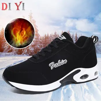

Air Cushion Women's Sneakers Sport Mesh Lace Up Running Shoes Women Sports Shoes Plus Velvet Keep Warm Shoe Platform Tennis A32