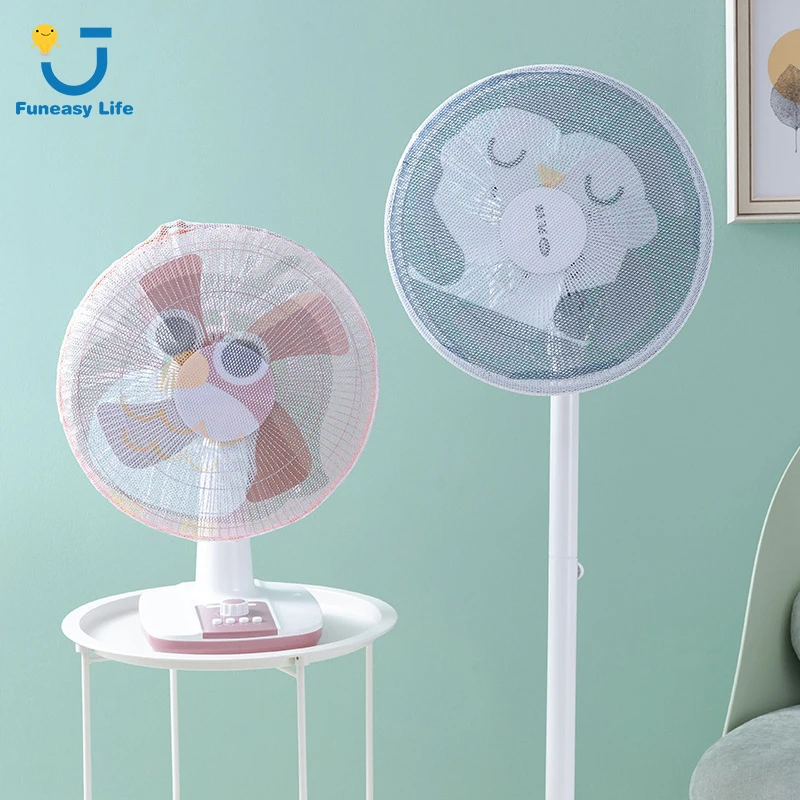 

Cute Electric Fan Covers For Baby Kids Finger Protector Safety Mesh Guard Home Office Dust Anti-pinch Net Cover Standing Fan