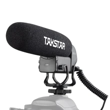 Takstar microfone na câmera condensador entrevista microfone super-cardióide 3-level 3.5mm plug para canon nikon sony dslr câmeras