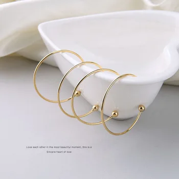 

6pcs female fashion jewelry simple C-shaped earrings Retro plated copper stud earrings For Women&Girl DIY accessories material