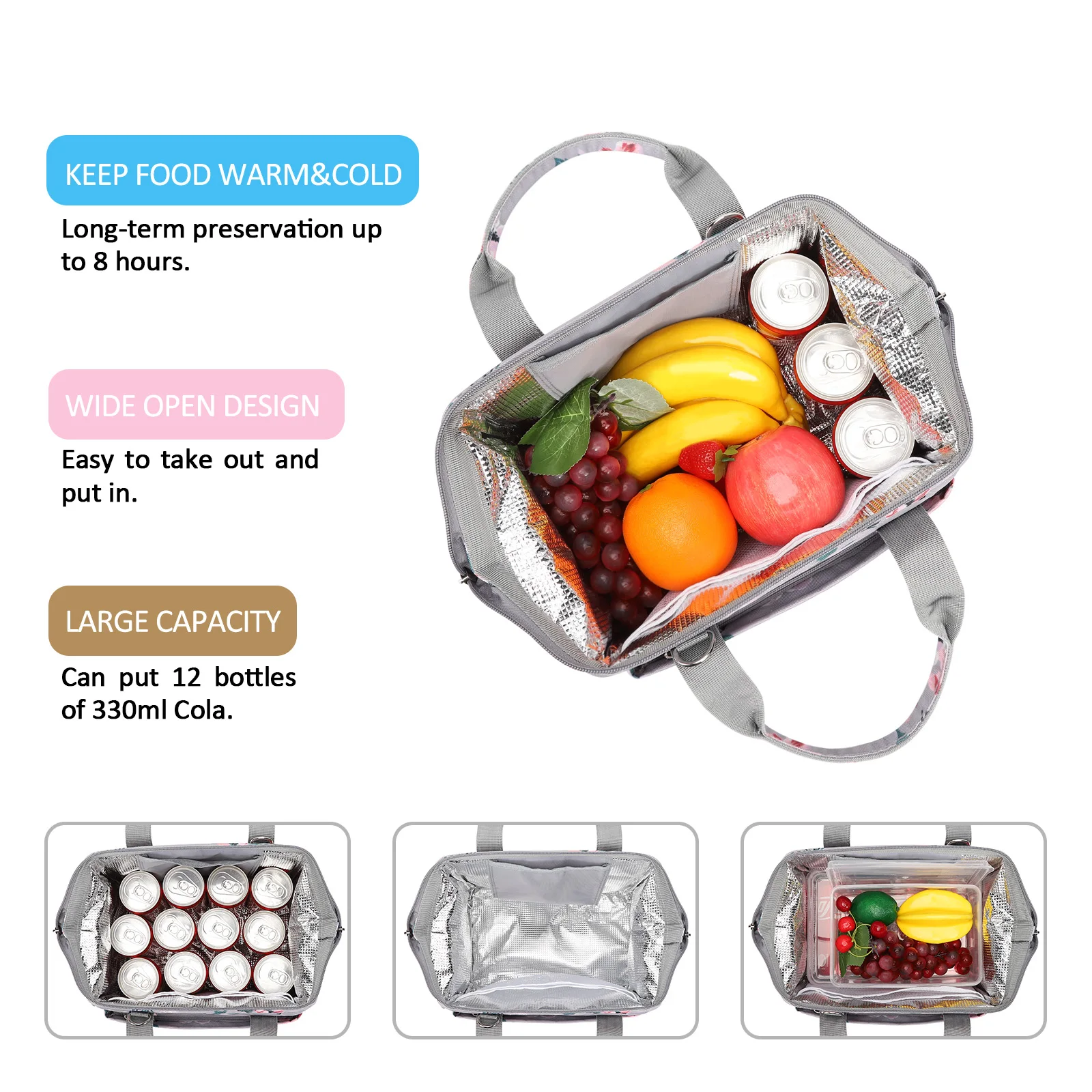 Bolsa De Almuerzo Con Aislamiento Isotermica Para Comida Marmita Feminina Alimentos Termica Bebe Grande Infantil Bebidas Llevar