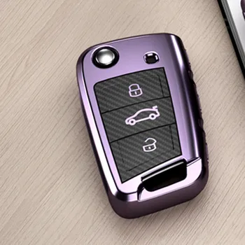 Cover chiate/telecomando per Volkswagen VW Polo Golf 7 MK7 Tiguan passat Per Skoda Octavia Kodiaq Karoq Per Seat ateca Leon Sacchetto Chiave - Copertura Della Cassa Chiave dell automobile Per Volkswagen VW Polo Golf 7 MK7 Tiguan passat