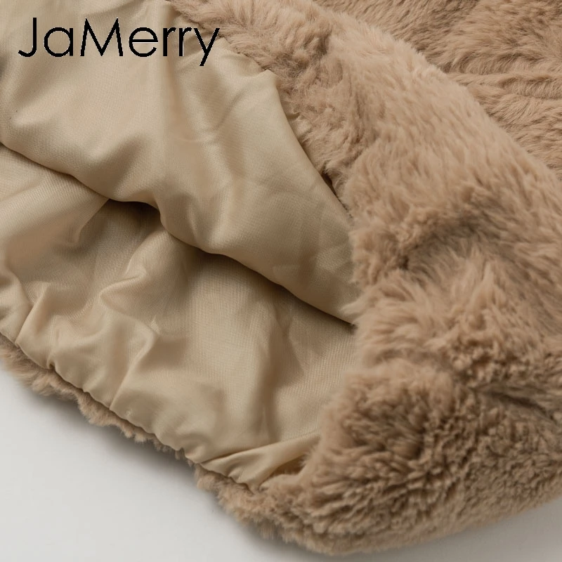 JaMerry/винтажное женское плотное пальто на молнии с искусственным мехом сезон