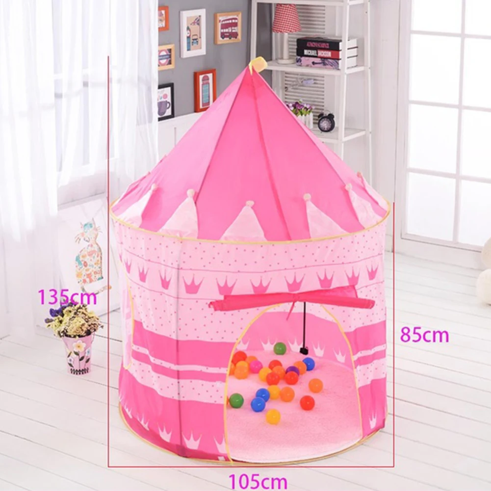 Castle Play Tent Portable Foldable Tipi Prince Folding Tent Children Boy Cubby Play House Kids Gifts Outdoor Toy Tents