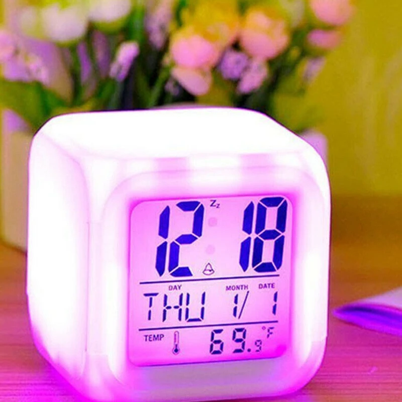 

Alarm Clock Night Glowing Time Digital Display Electronic LED Children Bed Room