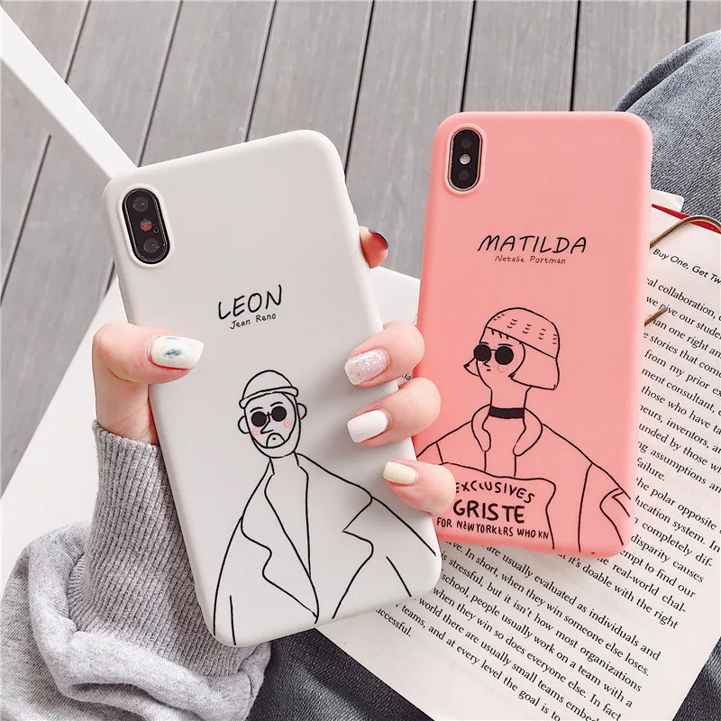 Cute Leon Matilda Case for Samsung Galaxy S10 S9 S8 S7 S6 Plus Phone Silicone Cover Soft Smart Candy Coque | Мобильные телефоны и