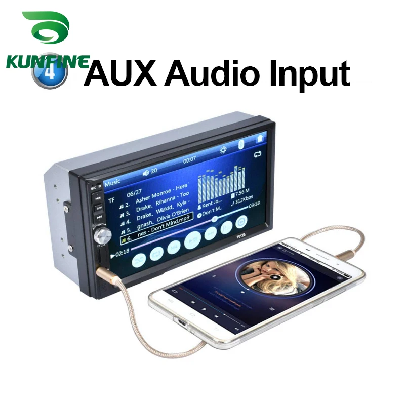 7 Touch Screen Car Radio Double Din Car Stereo MP5 MP3 Player  with Bluetooth FMUSBAUX 7010B (7)