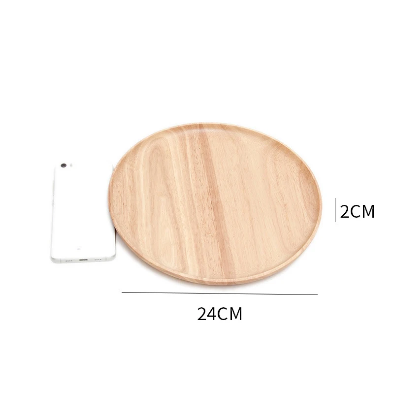 5 Rubber Wood Round Japanese Dinner Plate Rectangle Serving Tray Beef Steak Fruit Snack Tray Restaurant Food Cutlery Storage Plate - Цвет: 5