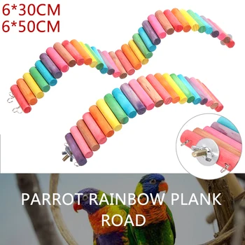 

1pc Pet Ladder Bridge Colorful Wooden Pet Ladder Bridge Stair For Gerbil Hamster Parrot Rodent Rat Toys Pet Supplies