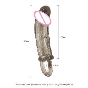 EXVOID Penis Sleeve Silicone Crystal Cock Ring Penis Extender Enlarger Delay Ejaculation Vagina Stimulate Sex Toys For Men 6