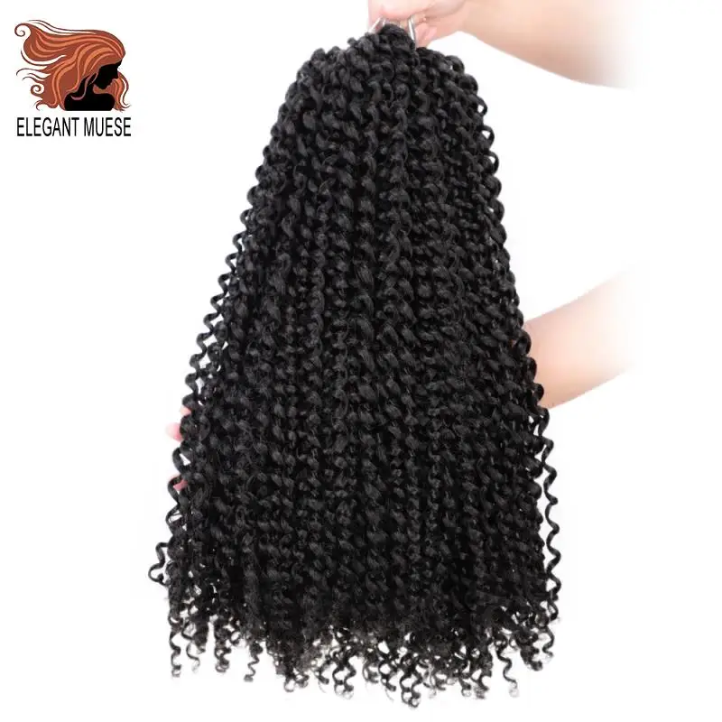 

Synthetic Passion Twist Spring Sunshine Crochet Afro Kinky Curly Hair 18 Inch Long Bohemian Crochet Braiding Hair Extension