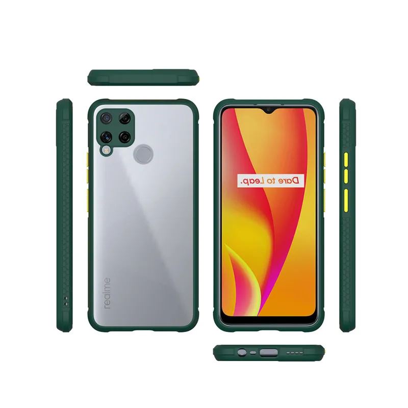 For OPPO Realme C11 C12 C15 Case Luxury Armor Silicone Bumper Phone Case for Realme 5 5i 6i 5S 6 Pro A5 A9 2020 Cover