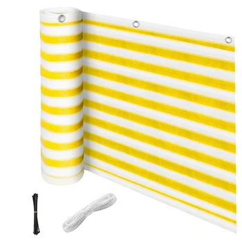 

Balcony Privacy Sn Wind Breaker Garden Sn for UV, Sun & Wind Protection PE Outdoor Sn Yellow/White 90X500cm