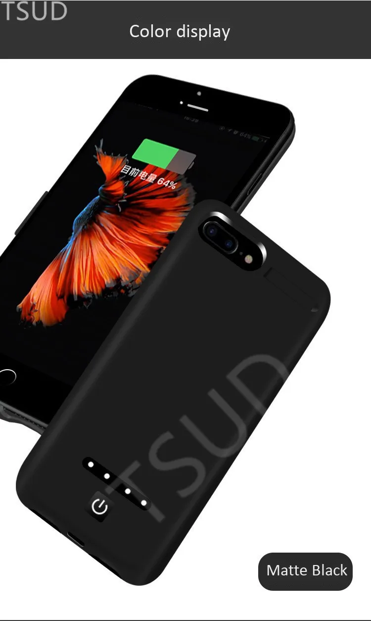 7200mah зарядное устройство высокой мощности чехол для iphone 6 6s 7 8 plus портативная беспроводная зарядка для iphone 6 6s 7 8 plus 2 в 1