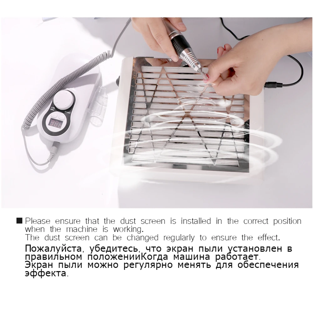 Online 40 Watt Nagel Staub Staubsauger Nagel Staub Collector Saug Nagel Bohrer Fingernagel Schmutz Professionelle Leistungsstarke Maniküre Maschine