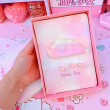 Креативный Блестящий ноутбук с сердцем для девочек, Южная Корея, хипстер, простой толстый блокнот, дневник, милые канцелярские принадлежности для студентов