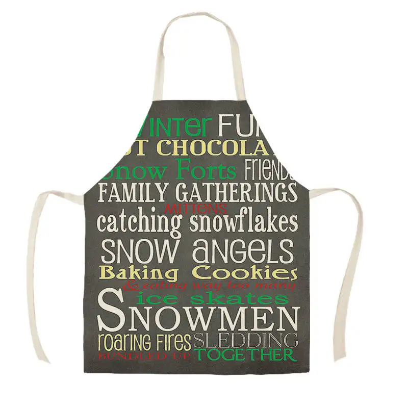 Letter Style Home Decorative Arrow Kitchen Aprons for Woman Man Home Cooking Baking Shop Cleaning Cotton Linen Apron WQ1484