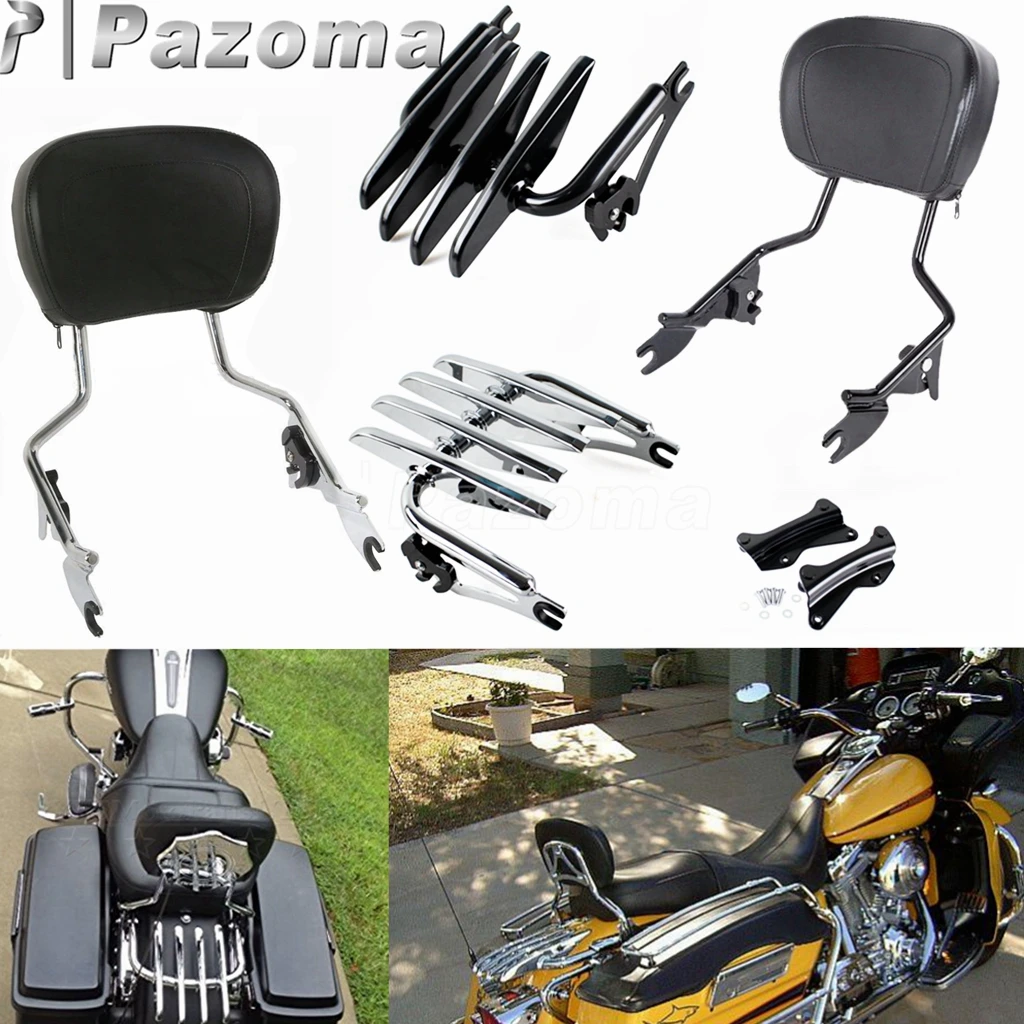 値引 シーシーバー Sissy Bar 2アップ荷物ラックのドッキングフィットハーレーツーリングストリートグライド1421 TwoUp