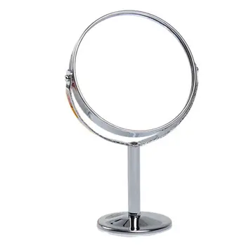

828t Korean Metal Mirror Makeup Mirror Dressing Mirrors Desktop Rotating1:2 Magnification Function women Make up tools