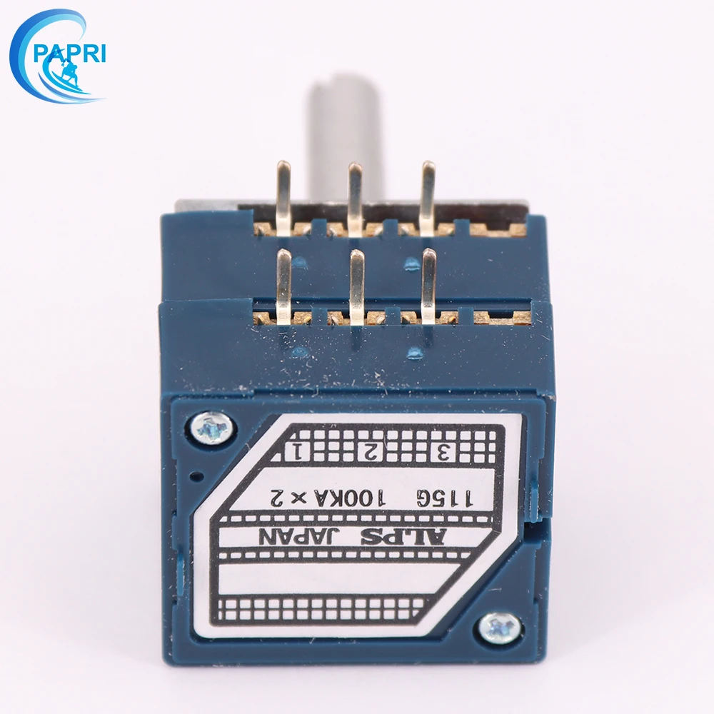 JAPAN ALPS RK27 Type 2x10K 20K 50K 100K 250K 500K  Stereo Volume Potentiometer LOG For Hifi Audio Amplifier DIY 6mm Round Shaft