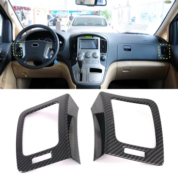 

For Hyundai H-1 Grand Starex i800 iLoad 2008 - 2020 ABS Carbon Fiber Interior Side Air Condition AC Vent Outlet Cover Trim