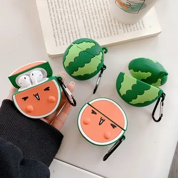 

Silicone Summer Watermelon Shape Bluetooth Wireless Headset Cover for Apple Airpods 1 2 Pro Charging Case