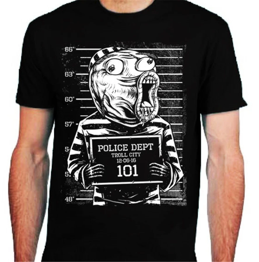 Trollface Troll Mens T-Shirt Face Internet Meme Forum Trolling Mugshot Funny Top Quality Tee Shirt | Мужская одежда