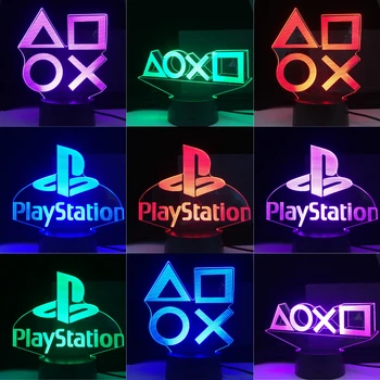 

Gaming Room Desk Setup Lighting Decor LED Night Lamp on The Table Game Console Icon Logo Sensor Light Gift for Kids Bed Bedside