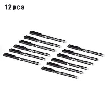 

12pcs Erasable Black Gels Ink Pens School Student Kid Stationery Supplies Set