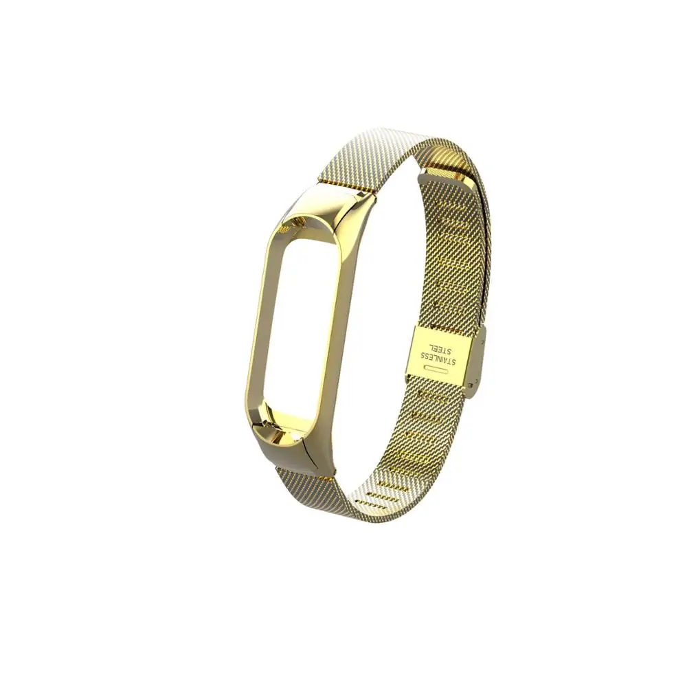 Gold Браслет mi Band 3 ремешок для Xiaomi mi ремешок 3 металлический ремешок mi Band 3 ремешок из нержавеющей стали браслет mi band 3 ремешок для часов - Цвет ремешка: Gold