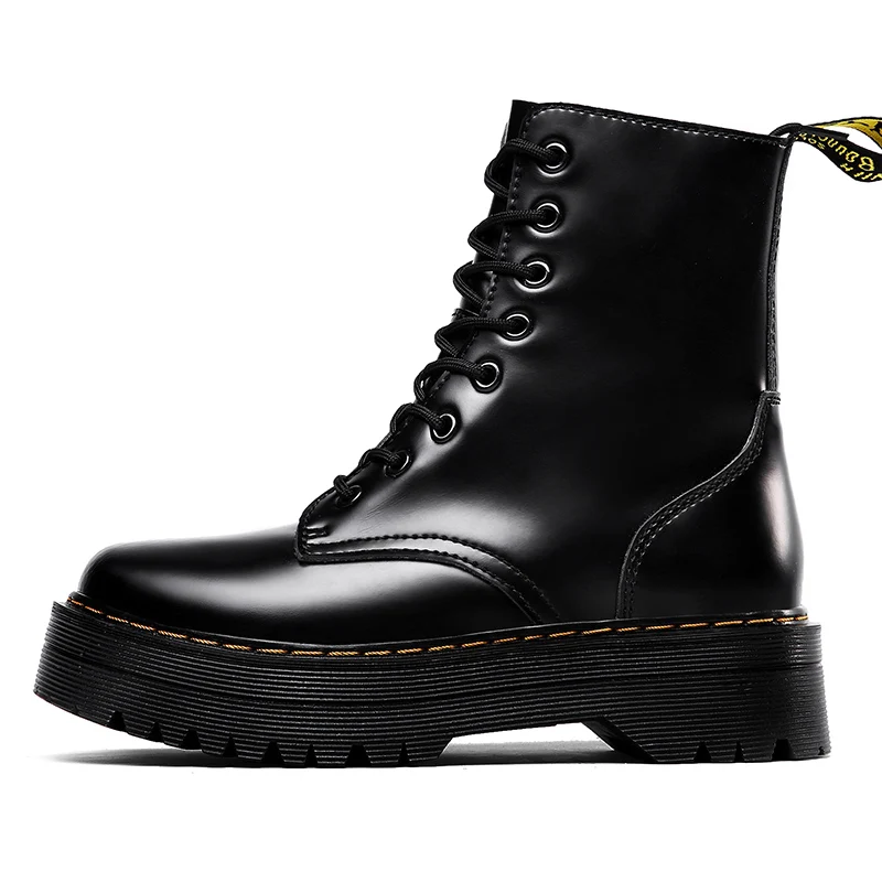 

Doc 5cm High Platform Boots Women Martins Shoes Woman Winter Shose Bot Leather 2019 Ladies Fashion Luxury Designer Coturno Botas