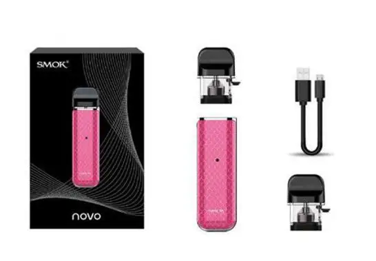 Набор SMOK Novo, стартер для свежих паров, электронная сигарета, вейп ручка с 450 мАч, встроенный аккумулятор, 2 мл, стручки VS Nord Fit W01 - Цвет: NOVO 1 Kit Pink