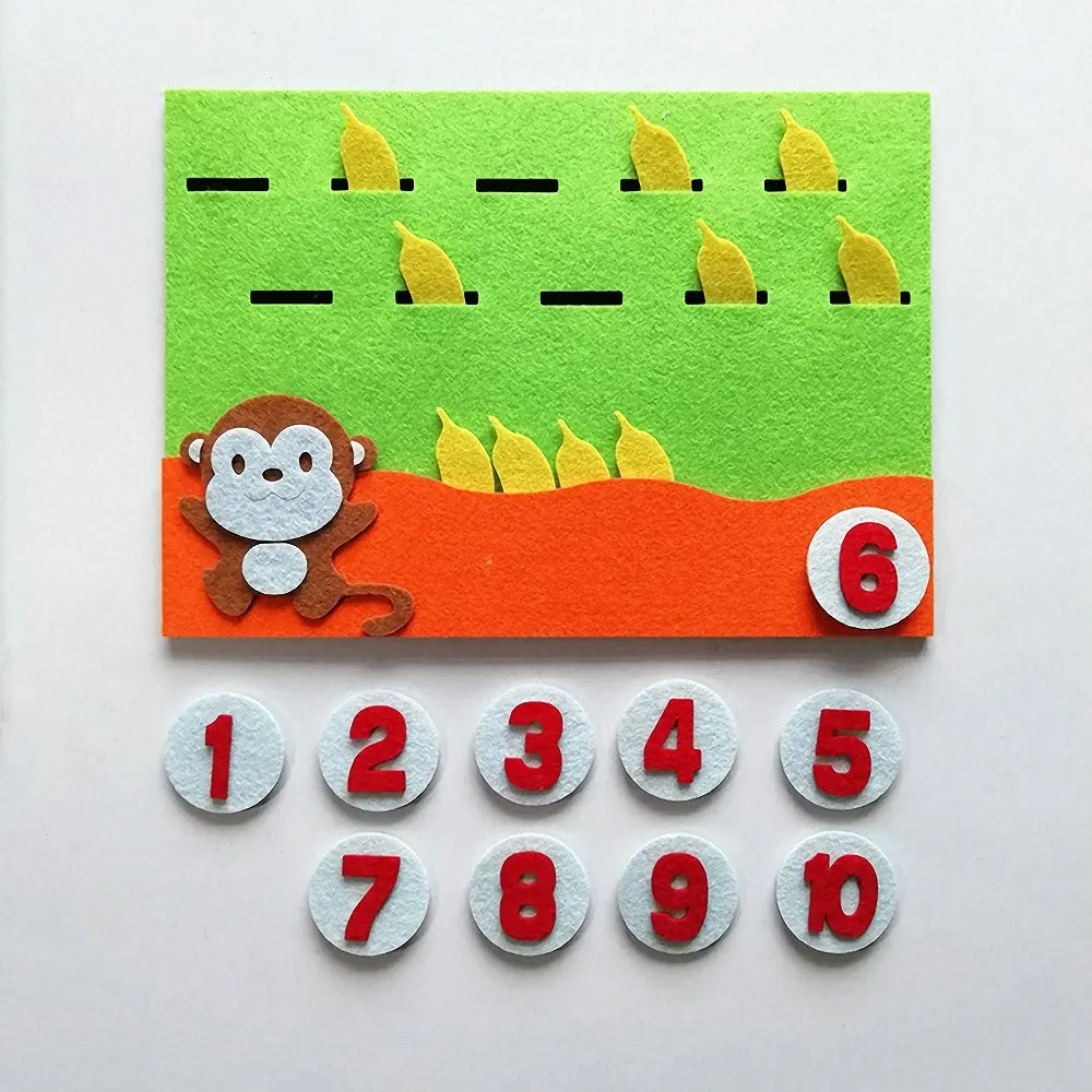 1 шт. мультяшное животное цифровое сопряжение математическая игра игрушки дети для раннего развития нетканый войлочный материал DIY игрушка