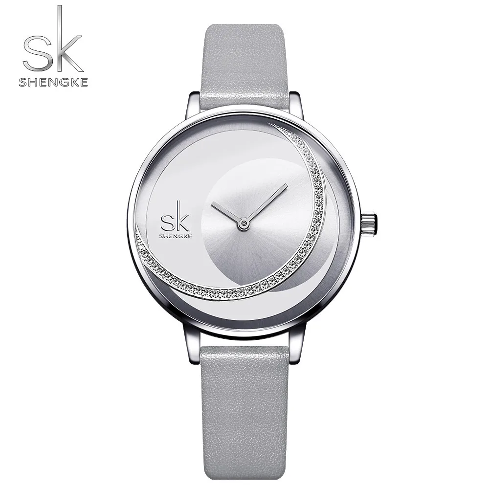 Silver L SK модные роскошные Брендовые женские кварцевые часы креативные тонкие женские наручные часы для Montre Femme женские часы relogio feminino - Цвет: Silver L