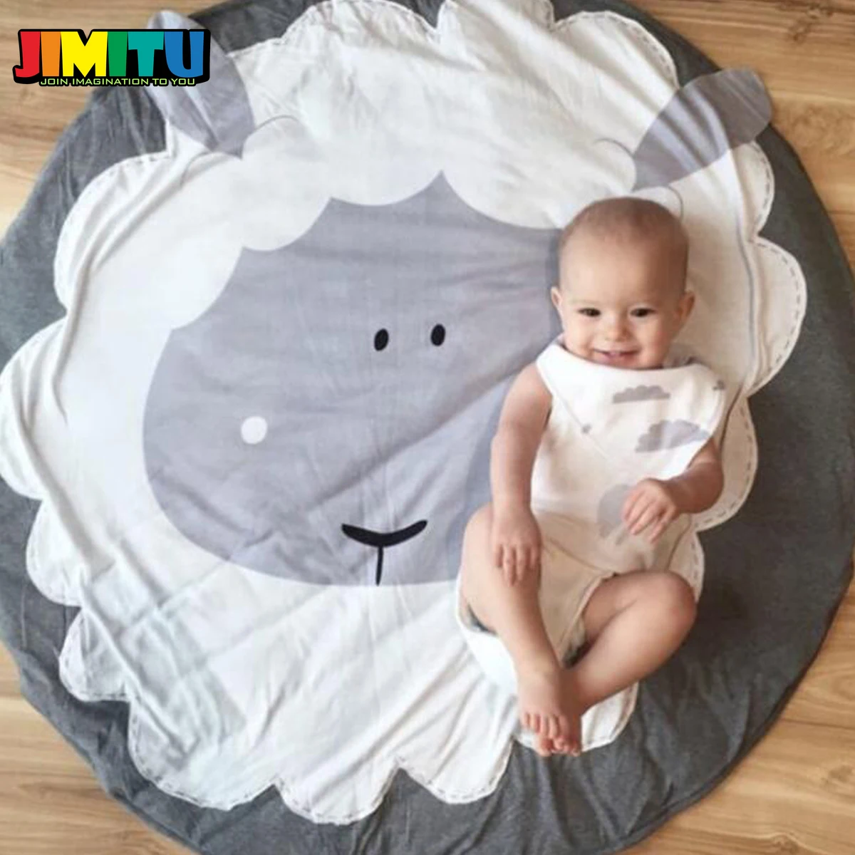 JIMITU 90 см, детские коврики для игр, круглый ковер, коврик, хлопок, лебедь, ползание, одеяло, пол, ковер для детской комнаты, украшение, детские подарки