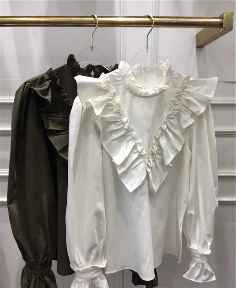 RUGOD Весна Waveselvedge блузка женская блузка с длинным рукавом элегантный топ корейская модная одежда женские рубашки Повседневная рубашка